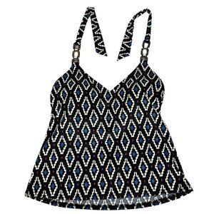 Lands’ End Geometric Print Tankini size 10